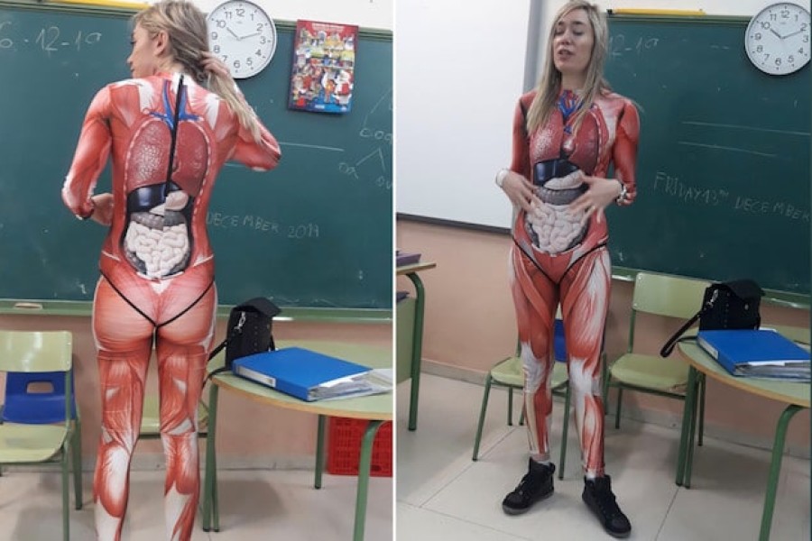 Učiteljica postala hit zbog outfita u kojem je djecu učila ljudskoj anatomiji